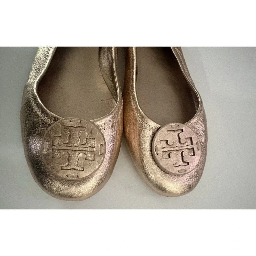 Tory Burch Minnie Ballet Flats size 8.5 Rose Gold